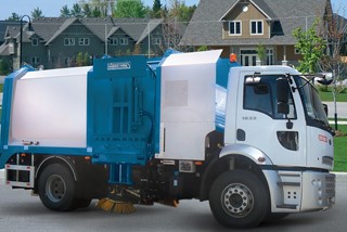 Refuse Compactor with Road Sweeper